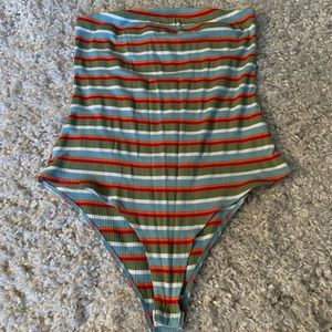 Striped Tube Top Bodysuit